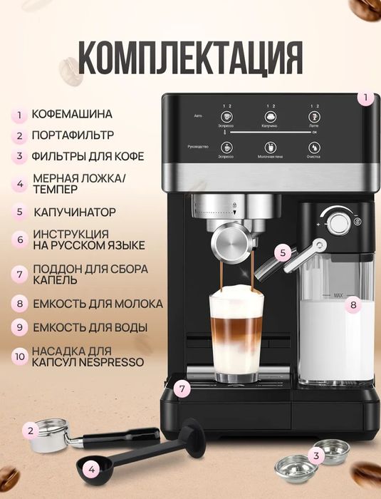 (Sf-46) Кофеварка Sonifer SF-3575 с капучинатором, давлением 20 бар