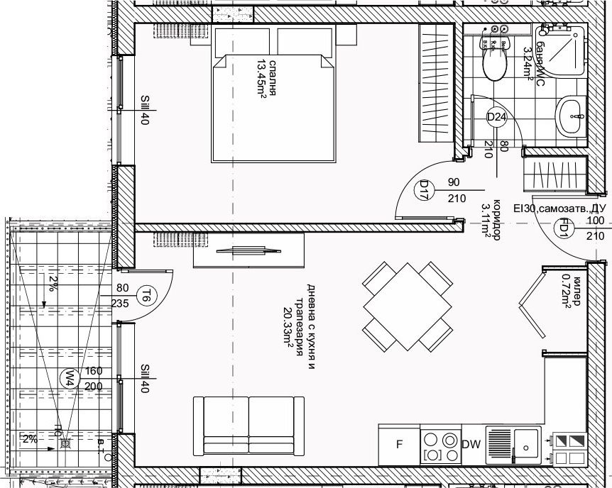 Ексклузивен панорамен двустаен апартамент, район "Възраждане I", Варна