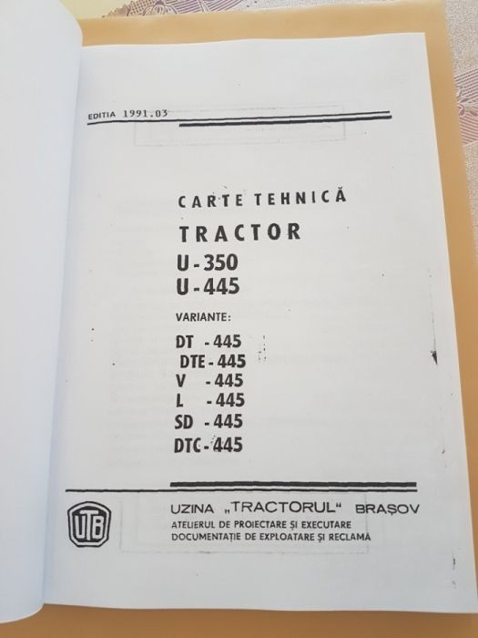 Carte Tehnica Tractor U445