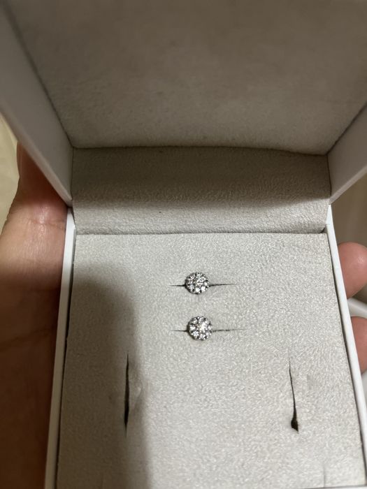 Пусеты с бриллиантами белое золото серьги