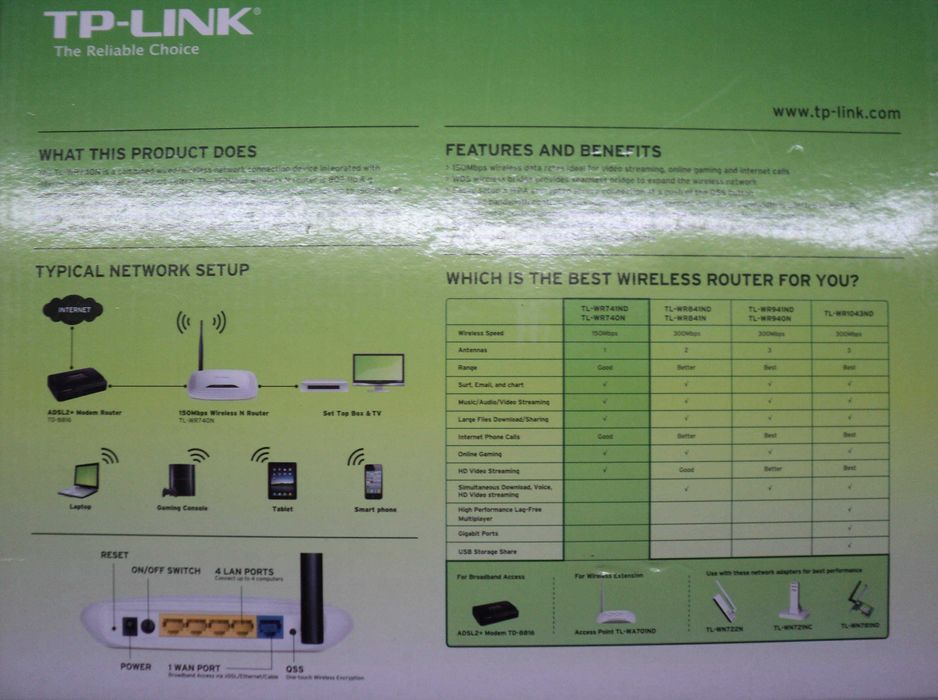 Router TP-LINK Model TL-WR740N NOU