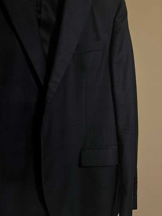 Sacou/Costum Bigotti bleumarin în carouri – mărime mare (aproape nou)