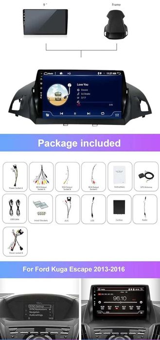 Мултимедия за Ford Kuga Escape C-max 2013-2017 Android, година, FORD, навигация, 2DIN, Андроид
