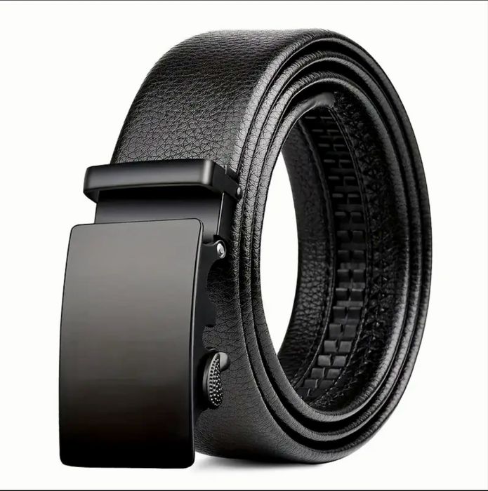 Мъжки официални кожени колани с тъмно матирана катарама -10% Промоция!