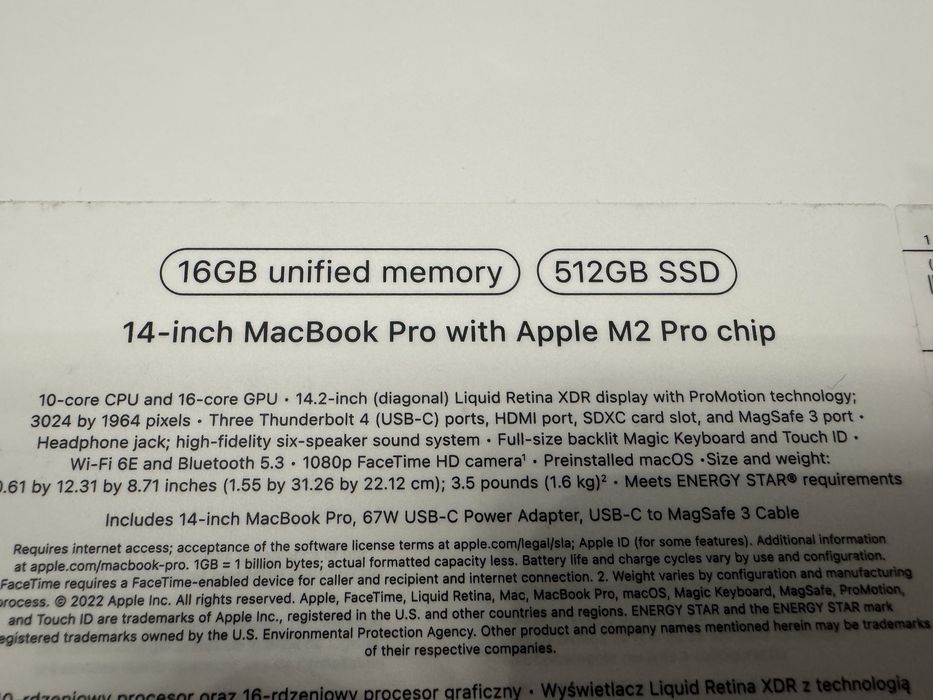 Apple MacBook Pro 14” M2 2023