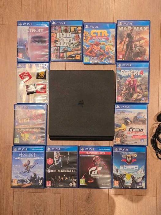 Set Playstation 4 Slim + Controller + 19 Jocuri | Cadou perfect