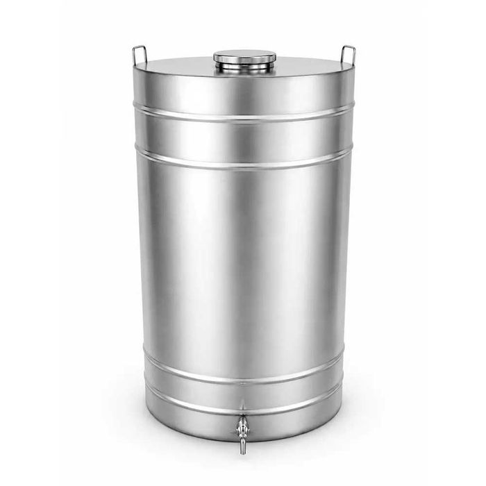 Butoi INOX 250 L cu capac fix si garnitura, cadou robinet din INOX