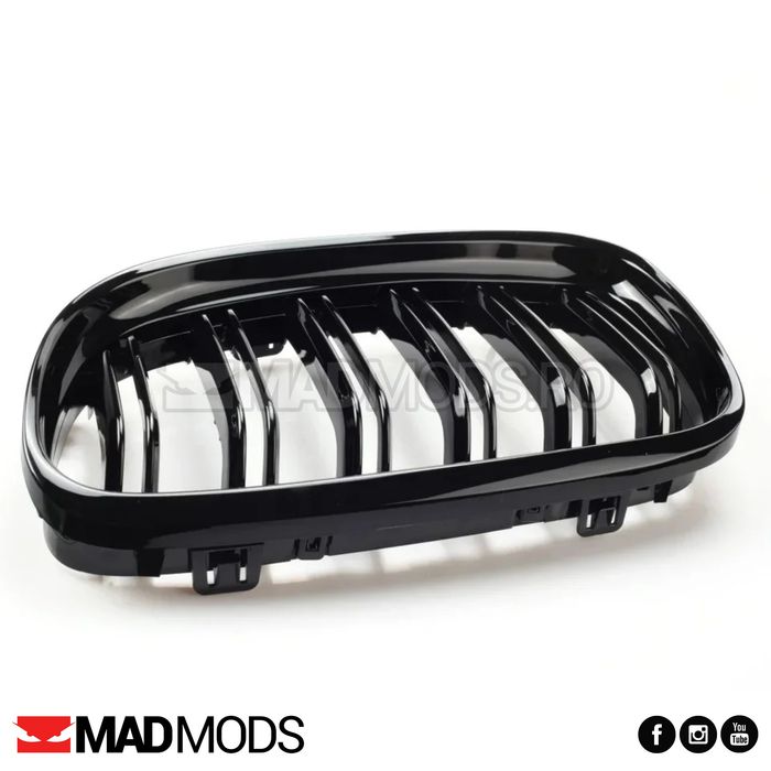 Set grile duble M BMW Seria 3 E90 / E91 LCI FL Facelift, Negru lucios