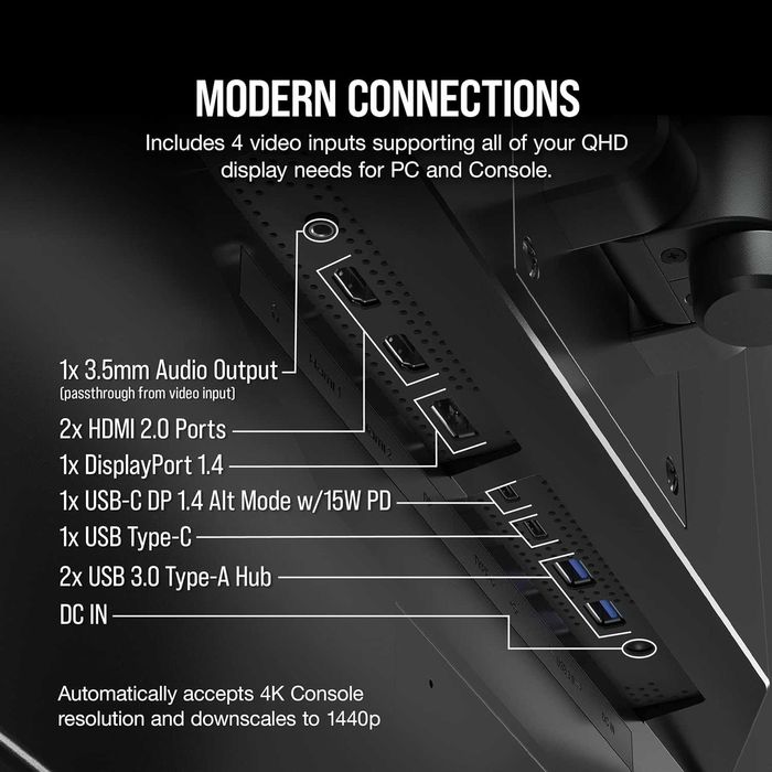 Монитор Gaming Corsair Xenon 32", IPS, 2K QHD, 165hz, 1ms