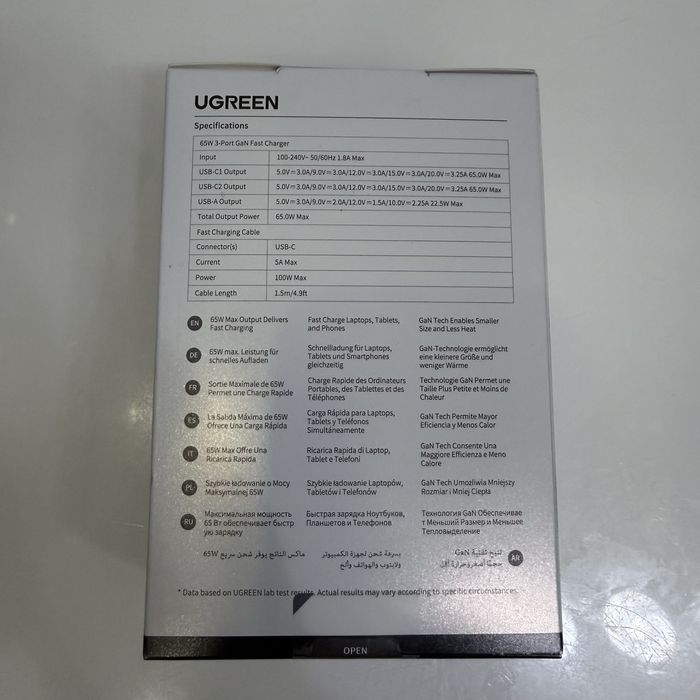 Зарядное устройство Ugreen Nexode Pro X755, 65W, Gray