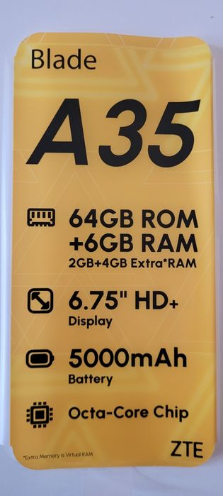 ZTE Blade A35 6 Gb RAM, 64 Gb Stocare
