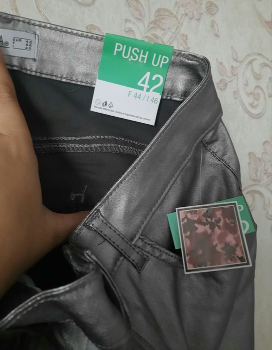 Blugi argintii metalizați damă