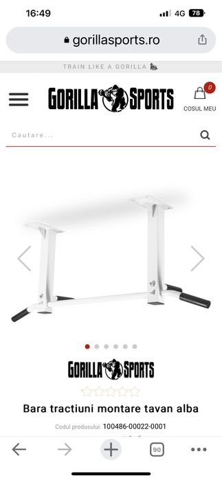 Bara tractiuni montare tavan alba made in Germany rezista 200 kg noua