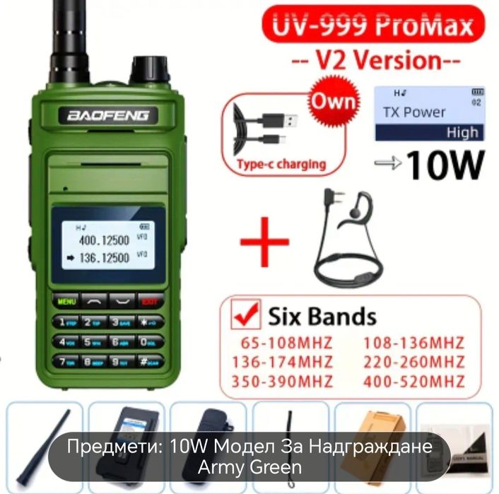 Baofeng UV-15 Pro Max 10W – радиостанция с дълъг обхват и USB-C