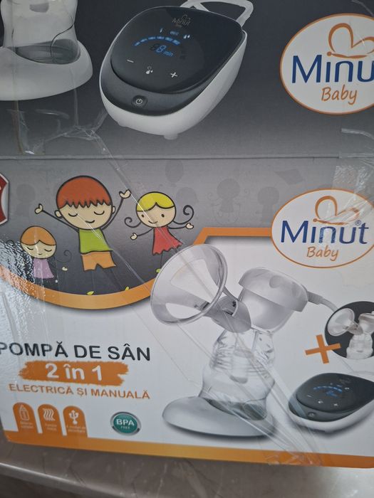 Pompă de sân Minut Baby 2 in 1 (electrică sau manuală)