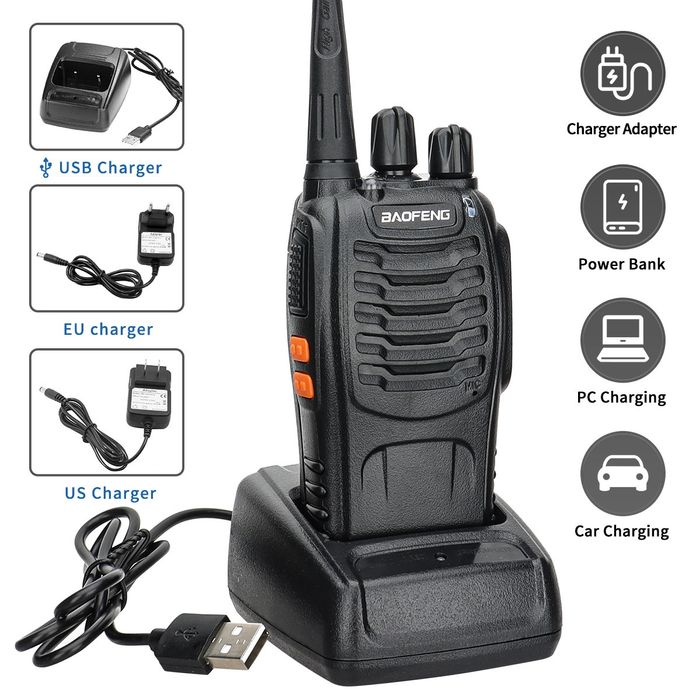 Set 2 Statii Emisie Recepție Walkie Talkie 4-5km Semnal 16 Canale