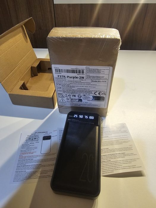 Baterie externă Power Bank 20.000 mAh SYJ-F37K – nouă, sigilată, afișaj digital