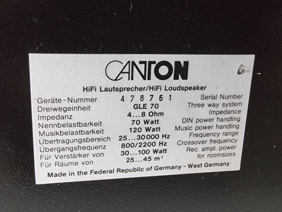 Тонколони Canton GLE 70