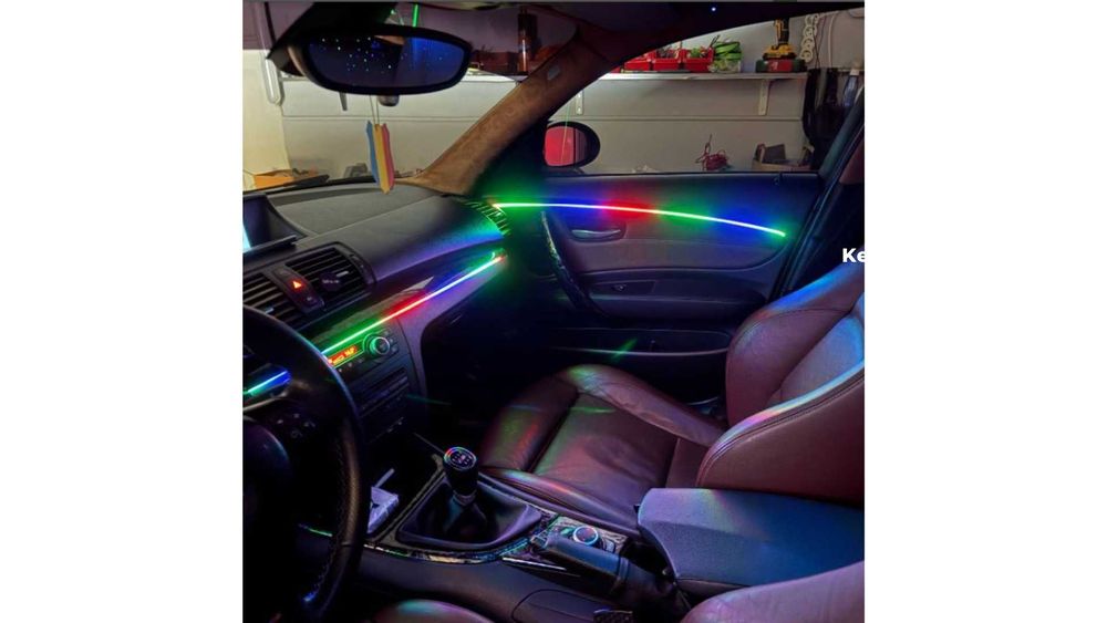 Kit 23 în 1 Lumini Ambientale Symphony Wireless RGB LED Auto , Benzi Acrilice , Control Bluetooth de pe telefon
