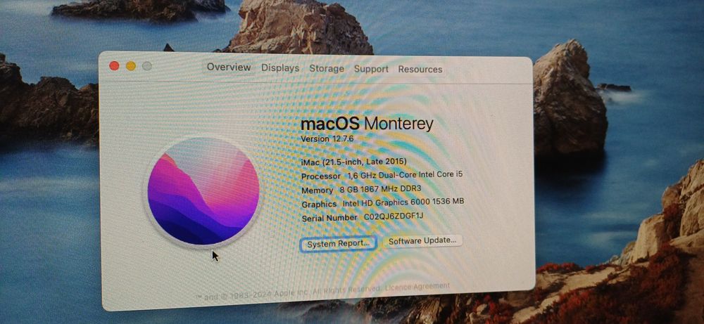 Imac 21,5 inch, 500ssd, 8gb ram, 2015