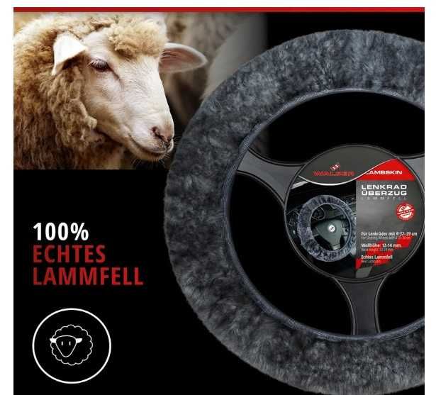 калъф за волан от агнешка кожа, 3 цвята, Walser-Австрия