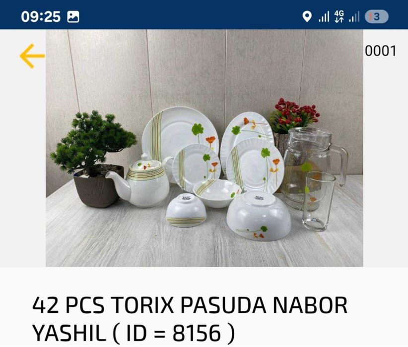 Idish nabor 42 pcs bayramga zoʻr sovgʻa