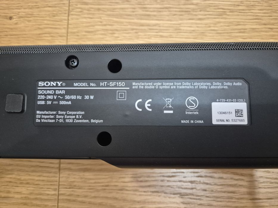 Soundbar Sony HT-SF150,  Bass Reflex, 120W, Bluetooth, Negru - ca NOU