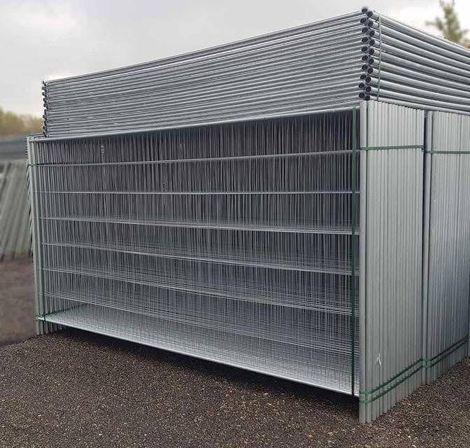 Gard mobil provizoriu imprejmuire santier, talpa beton, cleme