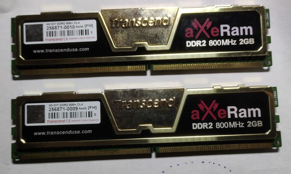 Transcent ddr2 800mhz 2+2гб