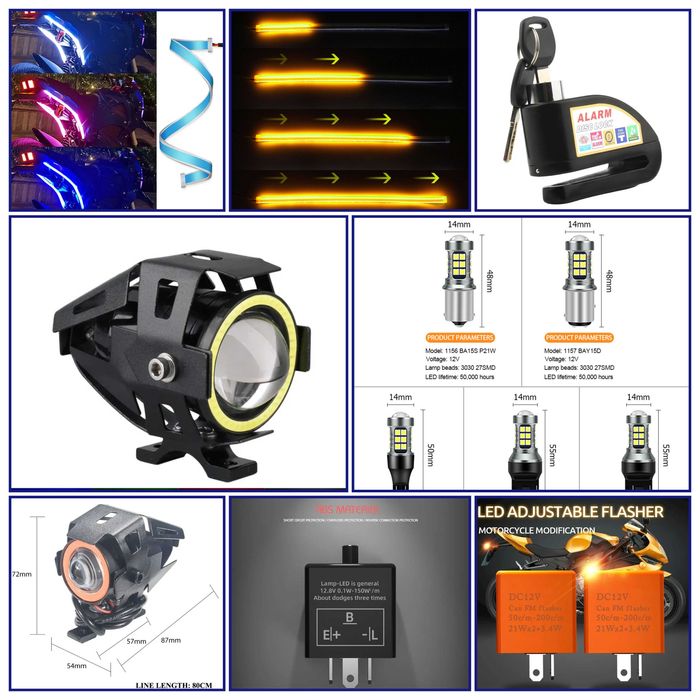 Мото аксесоари Мигачи Чанти Дисаги Ръкохватки Бонета Фарове Релета