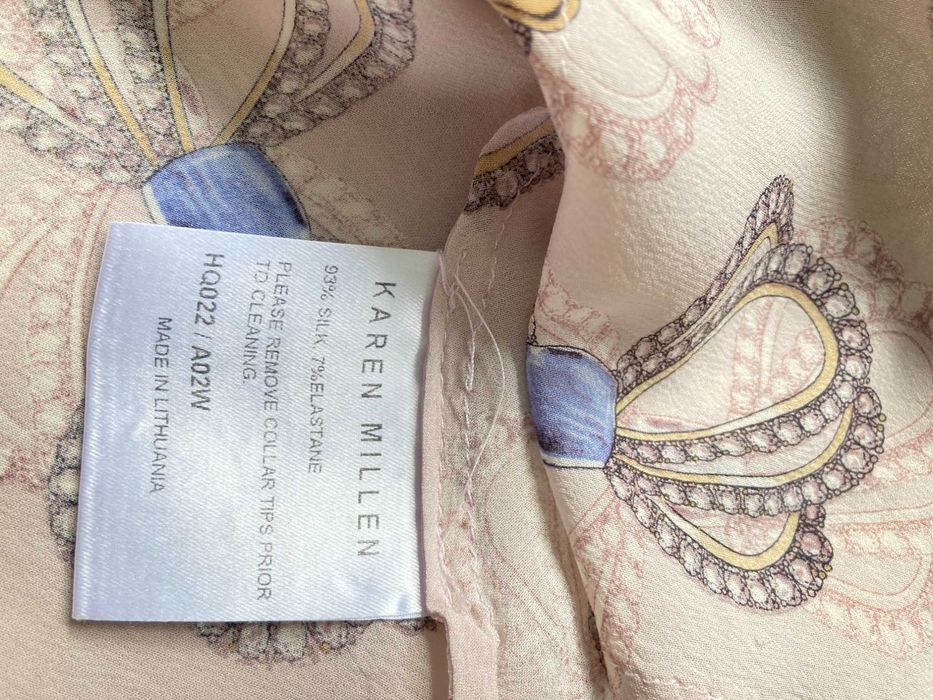 Karen Millen копринена тънка риза блуза фланела коприна размер 40