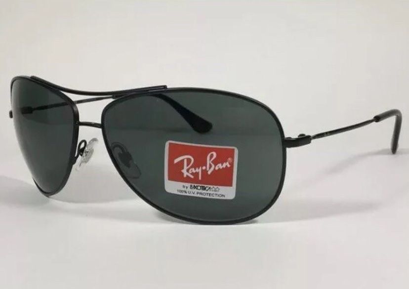 Rayban Aviator Matte Black Classic Green