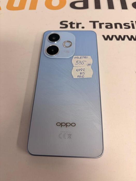 Telefon OPPO A5 Pro, Dual SIM, 8GB RAM, 256GB, 4G, Feather Blue -T-