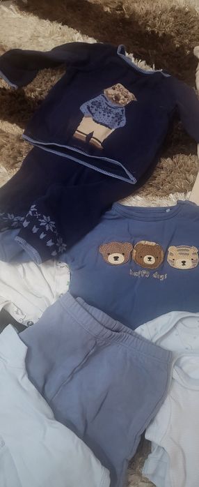 Бебешки дрехи 2 големи плика за момче 0-6м