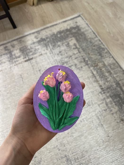 Цветы из гипса.