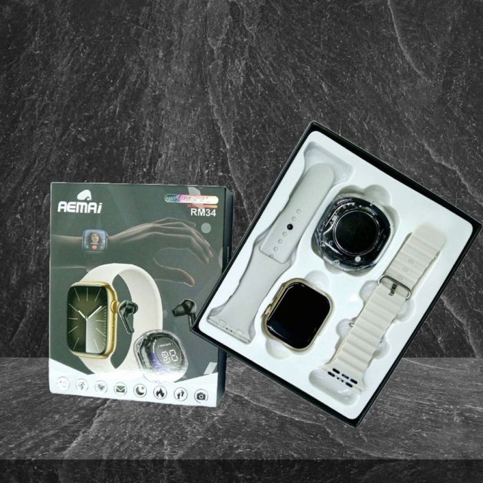 Смарт часовник с AMOLED дисплей и безжични слушалки, RM34