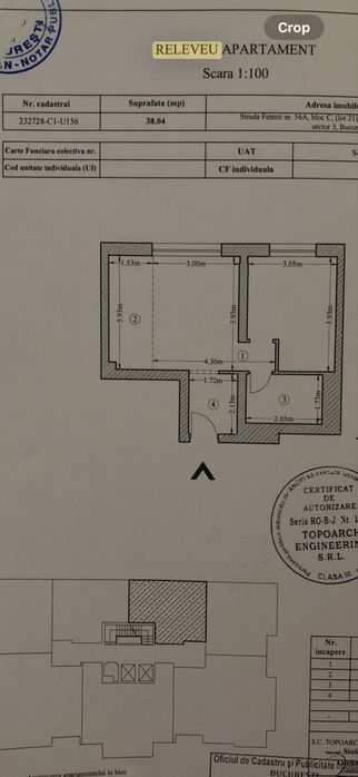 Proprietar vand studio, 7min metrou 1 Decembrie