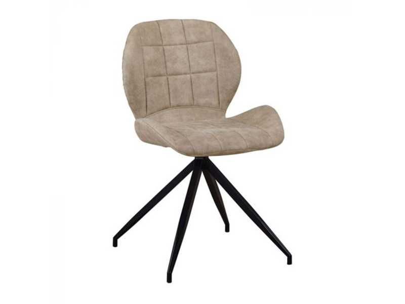 Модерен стол NORMA с черна метална стойка и седалка в бежово -ПРОМОЦИЯ