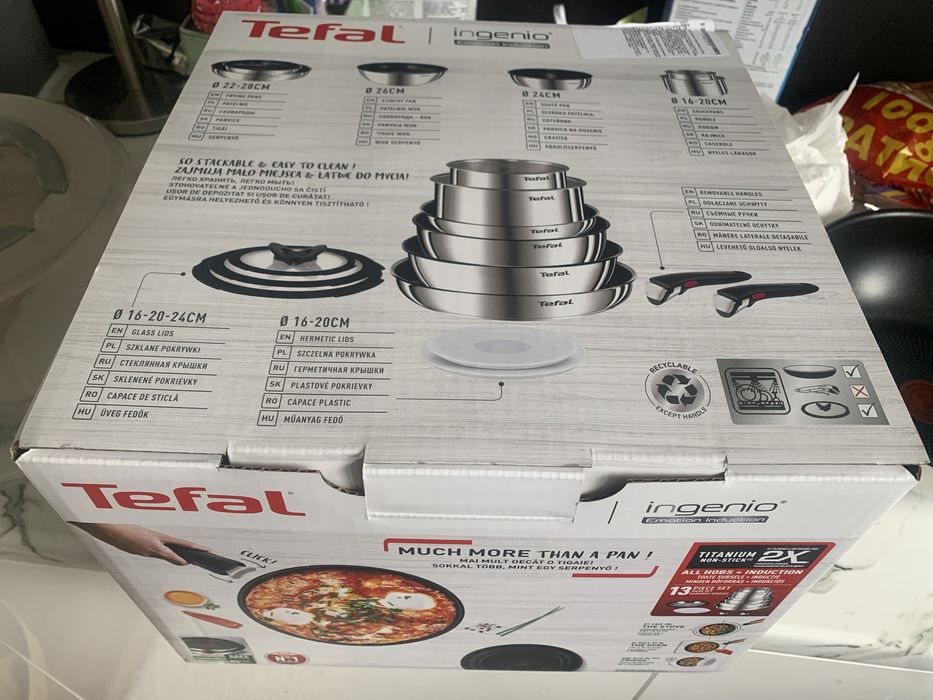 Tefal комплект тави и тенджери 13 части