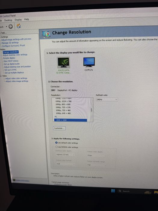 Monitor Gaming Alienware 240 hz 1080p 24.5 inch