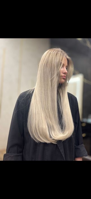 200г Екстеншъни, естествена славянска  коса, 60см, на зашити редове