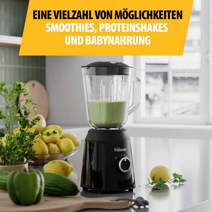 Блендер Tristar BL-4482, 350 W, със стъклен контейнер, черен, 1 л