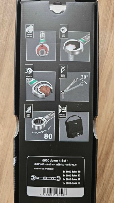 НОВ комплект ключове WERA 6000 Joker 4 set 1