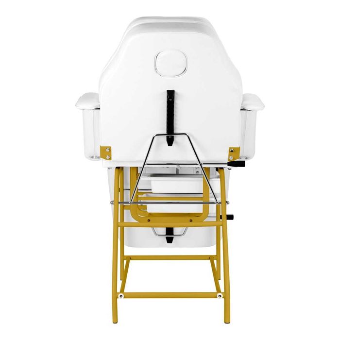 Фиксирана кушетка 557G-бяла/черна с златиста рамка 184 x 60/80 x 76 см