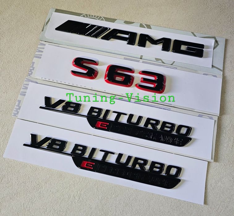 W223 емблеми S63 amg v8 biturbo e performance Mercedes лого надписи