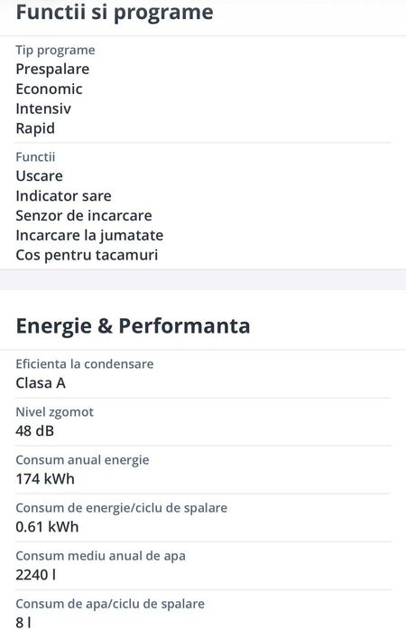 Masina de spalat vase compacta Bosch SKS51E22EU, 6 Seturi, 5 Programe, 55 cm, Clasa A+, Alb