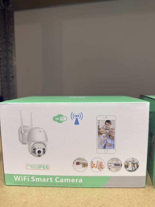 Set 2 Camere supraveghere WiFi rotative AI pentru exterior 5MP, ICSee, albă, Oferta!