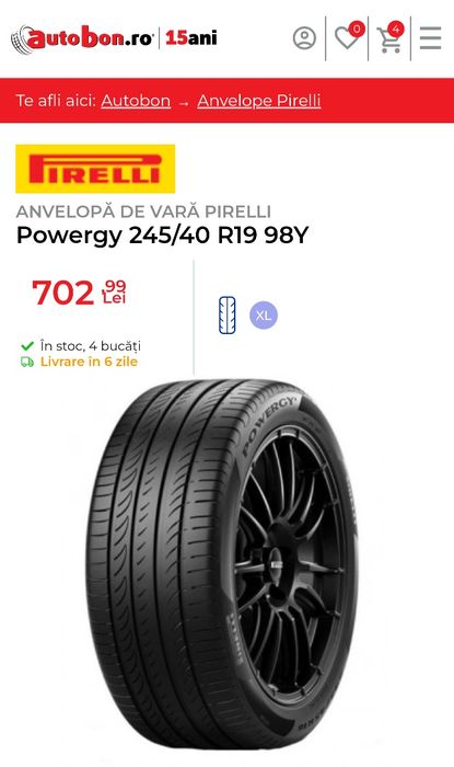Anvelope vara  Pirelli Powergy 245 40 19 fabricatie 2022
