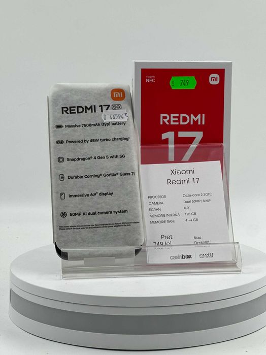XIAOMI REDMI 17 5G BLACK 128GB 4GB RAM Garantie 24 luni Cashbox