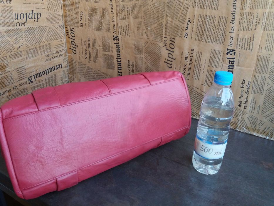 дамска червена чанта PICARD,кожена- естествена кожа